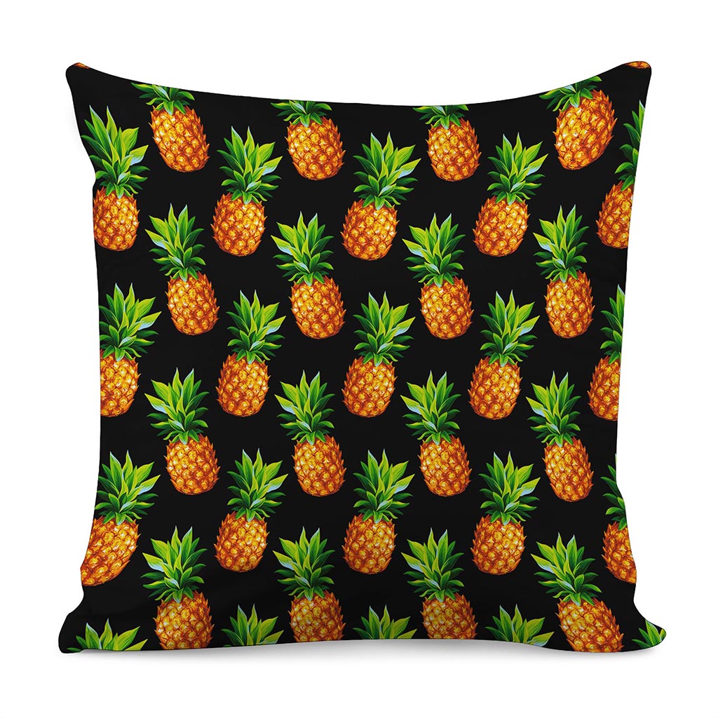 Black Pineapple Pattern Print Pillow Cover