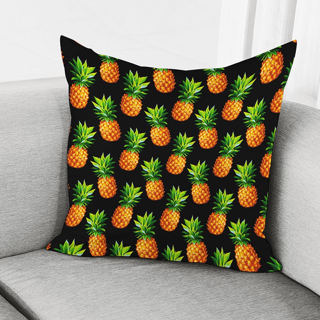 Black Pineapple Pattern Print Pillow Cover