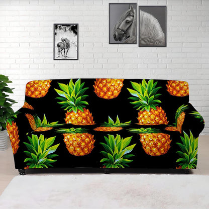 Black Pineapple Pattern Print Sofa Cover