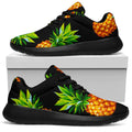 Black Pineapple Pattern Print Walking Shoes