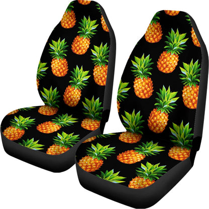 Black Pineapple Pattern Print Universal Fit Car Seat Covers