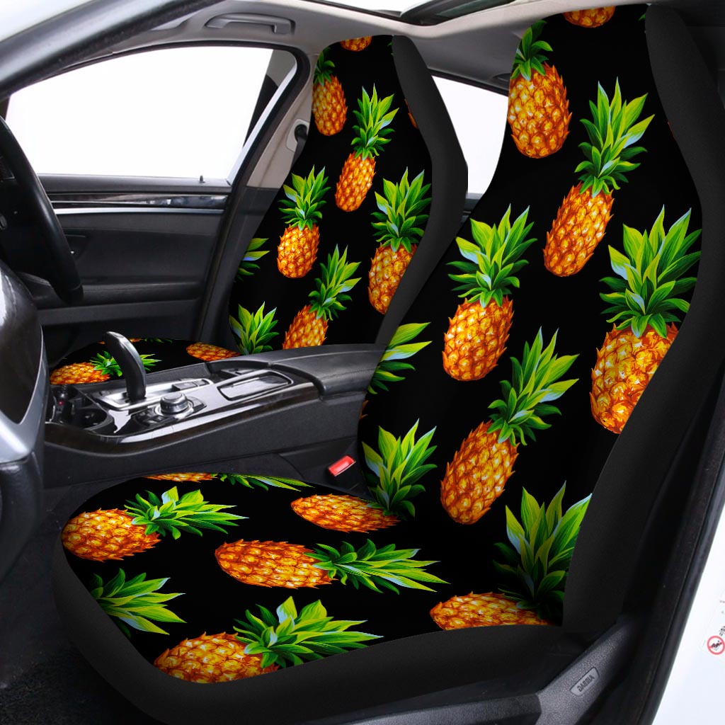 Black Pineapple Pattern Print Universal Fit Car Seat Covers