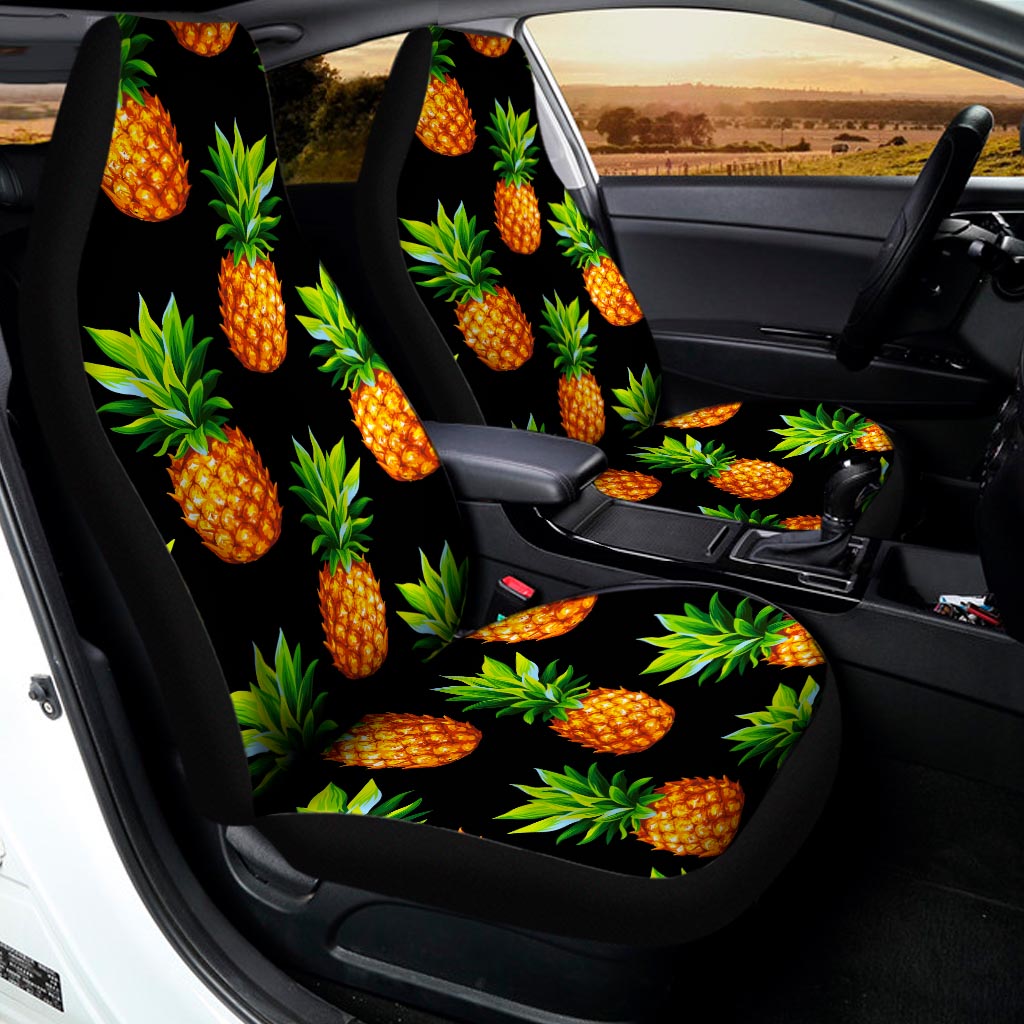 Black Pineapple Pattern Print Universal Fit Car Seat Covers