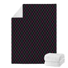 Black Pink And Blue Argyle Pattern Print Blanket