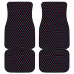 Black Pink And Blue Argyle Pattern Print Front and Back Car Floor Mats