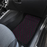 Black Pink And Blue Argyle Pattern Print Front and Back Car Floor Mats