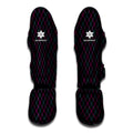 Black Pink And Blue Argyle Pattern Print Muay Thai Shin Guards