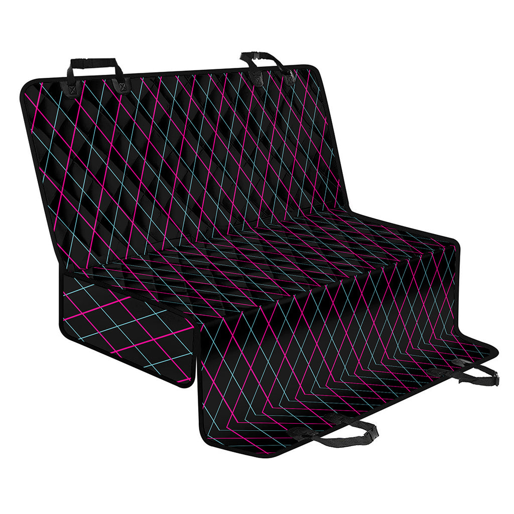 Black Pink And Blue Argyle Pattern Print Pet Car Back Seat Cover