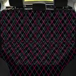 Black Pink And Blue Argyle Pattern Print Pet Car Back Seat Cover