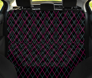 Black Pink And Blue Argyle Pattern Print Pet Car Back Seat Cover