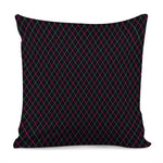 Black Pink And Blue Argyle Pattern Print Pillow Cover