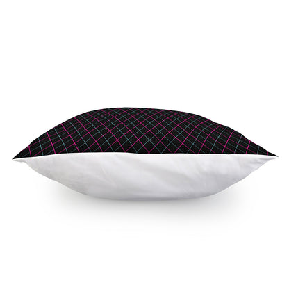 Black Pink And Blue Argyle Pattern Print Pillow Cover
