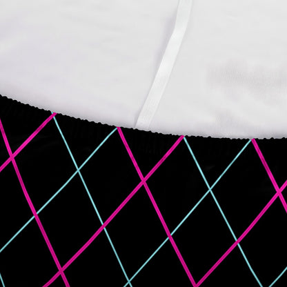 Black Pink And Blue Argyle Pattern Print Sofa Cover