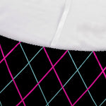 Black Pink And Blue Argyle Pattern Print Sofa Cover