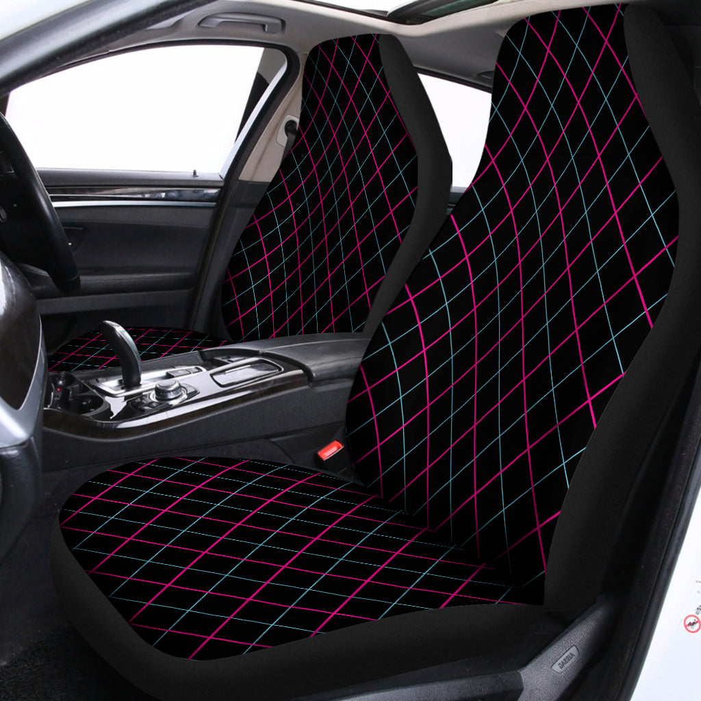 Black Pink And Blue Argyle Pattern Print Universal Fit Car Seat Covers