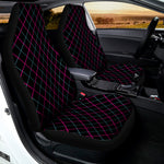 Black Pink And Blue Argyle Pattern Print Universal Fit Car Seat Covers