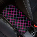 Black Pink And Blue Tartan Pattern Print Car Center Console Cover