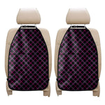Black Pink And Blue Tartan Pattern Print Car Seat Organizers