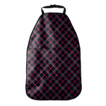 Black Pink And Blue Tartan Pattern Print Car Seat Organizers