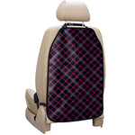 Black Pink And Blue Tartan Pattern Print Car Seat Organizers