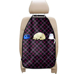 Black Pink And Blue Tartan Pattern Print Car Seat Organizers