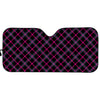 Black Pink And Blue Tartan Pattern Print Car Sun Shade