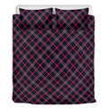 Black Pink And Blue Tartan Pattern Print Duvet Cover Bedding Set