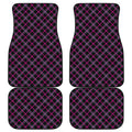 Black Pink And Blue Tartan Pattern Print Front and Back Car Floor Mats