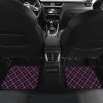 Black Pink And Blue Tartan Pattern Print Front and Back Car Floor Mats