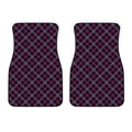 Black Pink And Blue Tartan Pattern Print Front Car Floor Mats