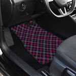 Black Pink And Blue Tartan Pattern Print Front Car Floor Mats