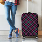 Black Pink And Blue Tartan Pattern Print Luggage Cover
