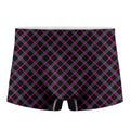Black Pink And Blue Tartan Pattern Print Men's Boxer Briefs
