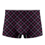 Black Pink And Blue Tartan Pattern Print Men's Boxer Briefs