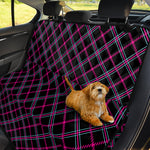 Black Pink And Blue Tartan Pattern Print Pet Car Back Seat Cover