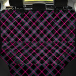 Black Pink And Blue Tartan Pattern Print Pet Car Back Seat Cover