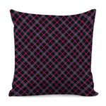 Black Pink And Blue Tartan Pattern Print Pillow Cover