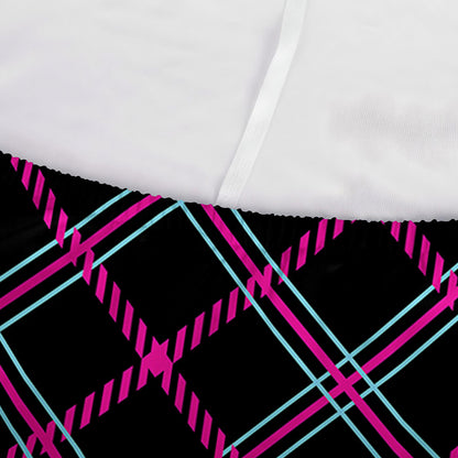 Black Pink And Blue Tartan Pattern Print Sofa Cover