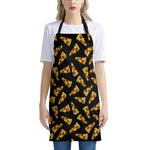 Black Pizza Pattern Print Apron