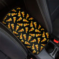 Black Pizza Pattern Print Car Center Console Cover