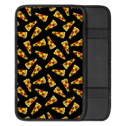 Black Pizza Pattern Print Car Center Console Cover