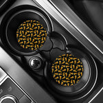 Black Pizza Pattern Print Car Coasters