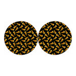 Black Pizza Pattern Print Car Coasters
