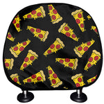 Black Pizza Pattern Print Car Headrest Covers