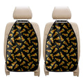Black Pizza Pattern Print Car Seat Organizers