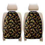 Black Pizza Pattern Print Car Seat Organizers