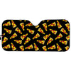 Black Pizza Pattern Print Car Sun Shade