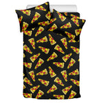 Black Pizza Pattern Print Duvet Cover Bedding Set