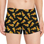 Black Pizza Pattern Print Men's Boxer Briefs