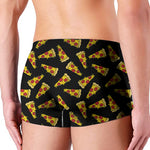 Black Pizza Pattern Print Men's Boxer Briefs
